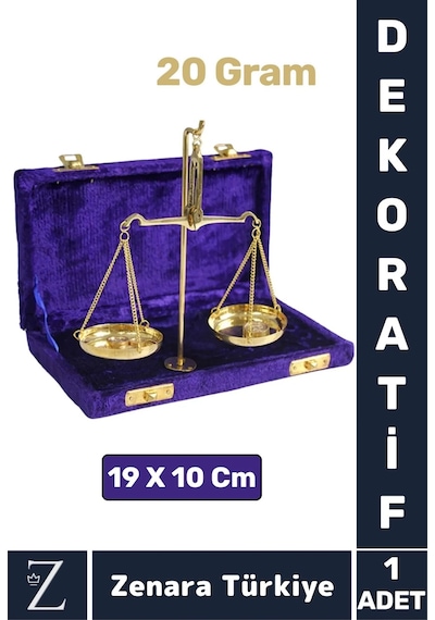 Premium Dekoratif Koleksiyon Erkek Arkadaş Sevgililer Günü Hediye Çok Şık Kutulu Pirinç Terazi 20 Gr