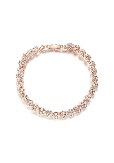 Lunarie Rose Gold Kalp Detaylı Zirkon Taşlı Bileklik