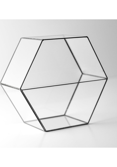 22x20x10cm Siyah Geometrik Teraryum Cam Fanus Takı Aksesuar Çikolata Kutusu Diğer