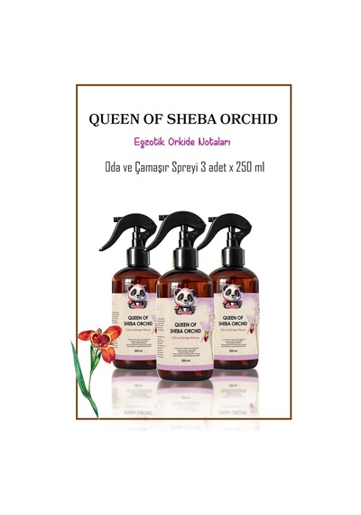 Rosie 3 Adet Queen Of Sheba Orchid Oda Ve Çamaşır Spreyi 250 Ml Fresh