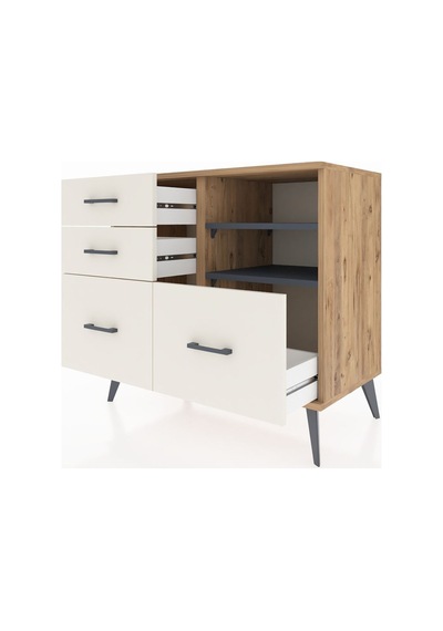 Hyperion Şifonyer 2 Raflı 4 Çekmeceli 88x44x80 Çam-antrasit/aytaşı Antrasit/aytaşı Hyperion Şifonyer 2 Raflı 4 Çekmeceli 88x44x80 Çam-antrasit/aytaşı Antrasit/aytaşı