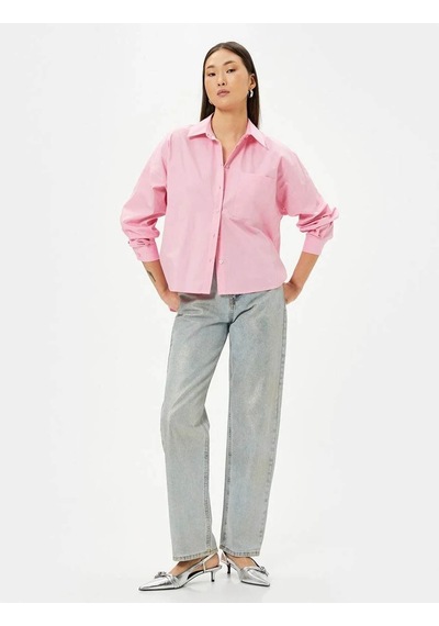 Koton Kadın Gömlek Pembe 4sak60213pw 24yy59001806 Y5914 Pembe