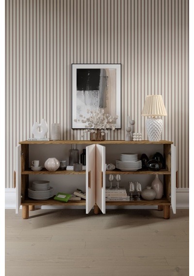 Linea Bohem Konsol 4 Kapaklı Mdf Mebran Kapak 160 Cm Modern Salon Konsolu Aytaşı Ceviz Aytaşı - Çam Linea Bohem Konsol 4 Kapaklı Mdf Mebran Kapak 160 Cm Modern Salon Konsolu Aytaşı Ceviz Aytaşı - Çam