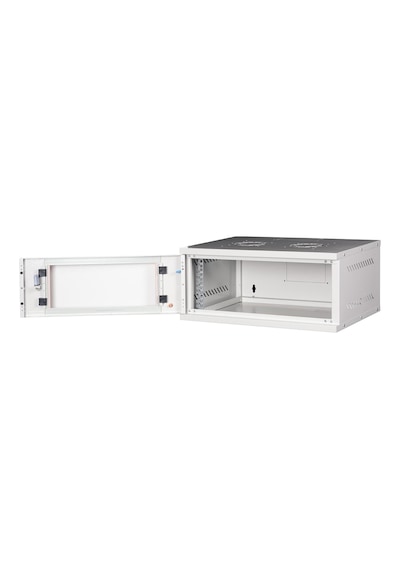 Lande - 7u 19" Cam Kapaklı Duvar Tipi Rack Kabinet Genişlik: 544 Mm Derinlik: 400 Mm Açık Gri Demonte