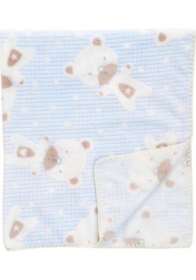 Bebitof Süs Dikişli Ayıcık Bebek Battaniyesi 90X100 Cm 95083