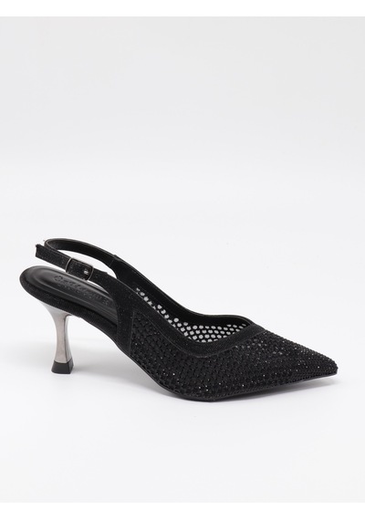 Nesilshoes Nesil Shoes Özma 227 Siyah Topuklu A. Açık Kadın Ayakkabı