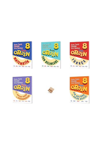 Orjin Lgs 2027 Matematik Fen Türkçe İnkılap Ve Din Tüm Dersler 5li Set Konu Özetli Soru Bankası + Telefon Standı