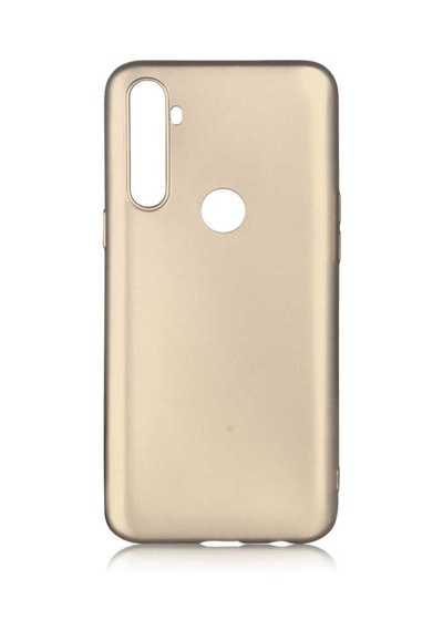 Noktaks - Realme C3 Uyumlu - Kılıf Mat Soft Premier Silikon Kapak - Gold