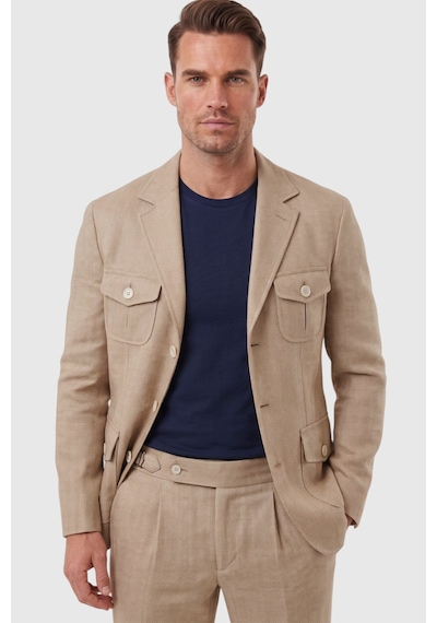 Deepsea Erkek Camel Safari Ceketli Slim Fit 2'li Takım Elbise Pileli Duble Paça Pantolon 2600723 Deepsea Erkek Camel Safari Ceketli Slim Fit 2'li Takım Elbise Pileli Duble Paça Pantolon 2600723