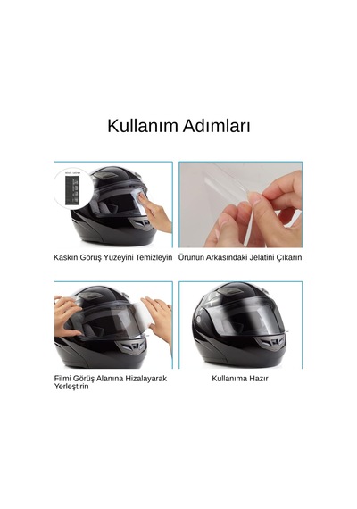Siolanzi Motosiklet Kask Vizörü Yağmur Kaydırıcı Şeffaf Film