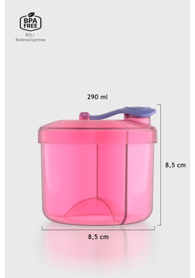 Renga Doli 290 Ml 3 Bölmeli Pp Toz Mama Kabı 221004 Pembe Pembe