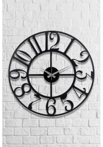 Dez Bonni Metal Siyah Duvar Saati 50x50cm Siyah