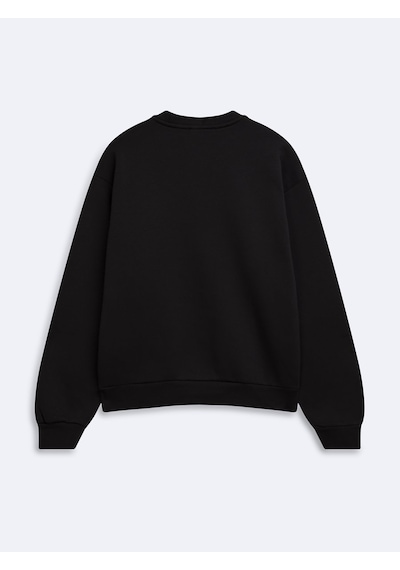 LTB Regular Fit Yazı Baskılı Bisiklet Yaka Siyah Sweatshırt