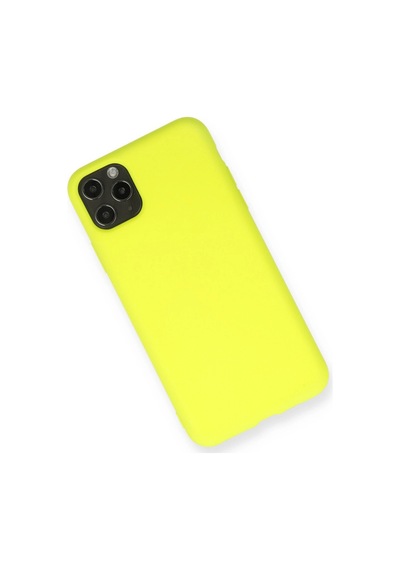 Apple  Uyumlu  iPhone 11 Pro Max Kılıf Nano İçi Kadife Silikon Sarı,