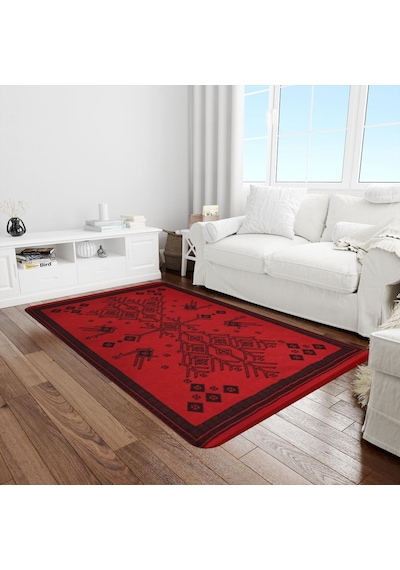 Bigghome Çift Taraflı Kilim, Makinede Yıkanabilir, Modern Desenli, 80 150 Cm, Sa25cy