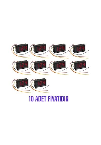 Dijital Voltmetre Dc 0-100v 3 Kablolu - 10 Adet-4843