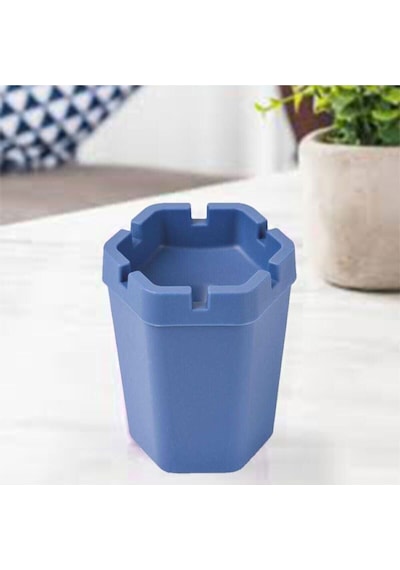 2adet Kokusuz Küllük Renkli Köşeli Dumansız Sigara Küllüğü 2adet Plastik Mavi Kare