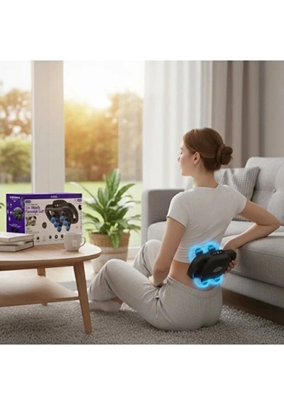 Vothoon 9 Kademeli Şarjlı Titreșimli Masaj Tabancası 6 Başlıklı / 25w 1800 Mah Siyah