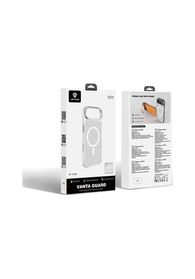 Apple Uyumlu iPhone 17 Air Kılıf M-safe Şarjlı Metal Kamera Çerçeveli Lenyes Ck221 Sert Pc Kapak Şeffaf Şeffaf