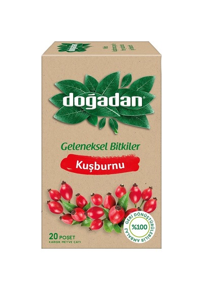 Doğadan Kuşburnu Meyve Çayı 20'li Poşet - %51 Kuşburnu 2'li Ekonomik Paket - 2 Adet Tarı