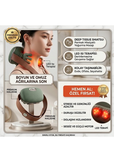 Masaj Aleti Isıtmalı Kahverengi - Yeşil