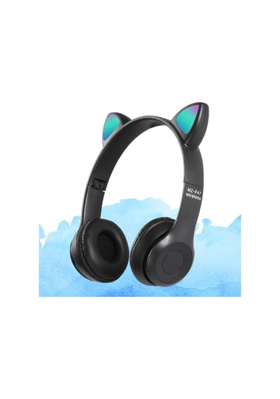 Kedi Kulağı Bluetooth Kablosuz Kulaklık Işıklı Rgb Çocuk Oyun Kulaklığı Radyolu Cocuk Kulaklık Siyah - 582811406