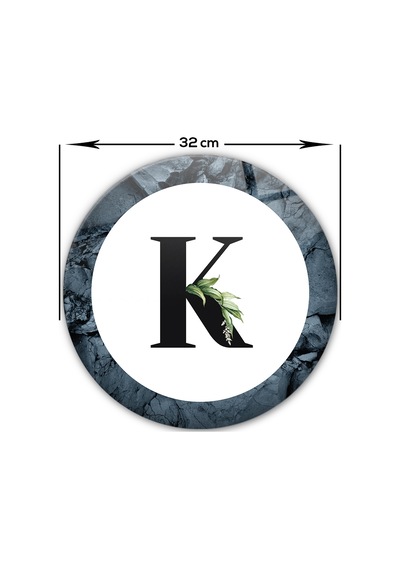 Decorita Cam Kesme Tahtası - Cam Kesme Tablası - Harfli Tasarım K Çap 32 CM