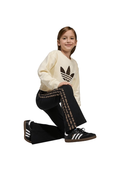 Kd5814-c Adidas Boxy Crew Set Çocuk Eşofman Takımı Bej Kd5814-c Bej Siyah