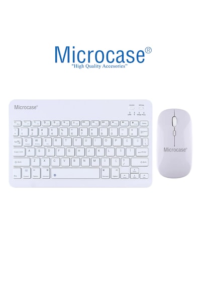 Microcase Huawei Matepad 11.5 2026 İle Uyumlu Macbook Çantası+türkçe Bluetooth Klavye+mouse+tablet Standı Beyaz Al5164
