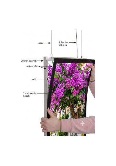Magneco Ledbox Çift Taraflı Işıklı Çerçeve B2