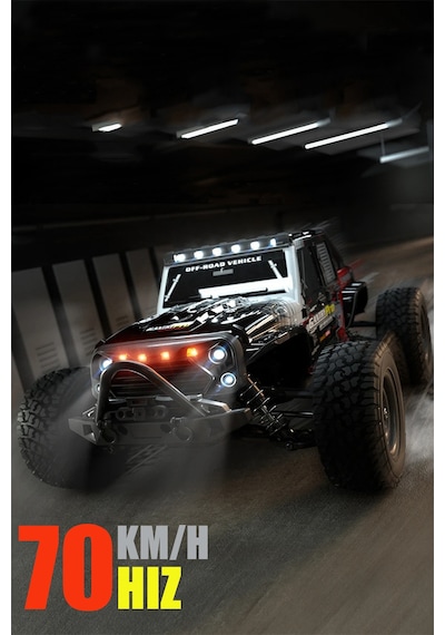 Mofy Baby Gantry Pro Fırçasız Motor Rc Uzaktan Kumandalı Araba 4wd 1:16 Metal İç Aksam 70km/h Şarjlı 4x4 Araç Kırmızı