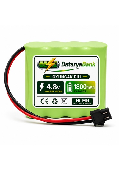 4.8v 1800mah Oyuncak Araba Pili Bataryası Siyah Soket Şarjlı Yedek Akü