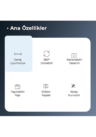 Bix Saiji T55 Araç İçi Arka Koltuk Arkası Tablet ve Telefon Tutucu