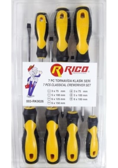 Rico 003Rk0026 7 Yedi Parça Klasik Tornavida Seti Takımı N112026