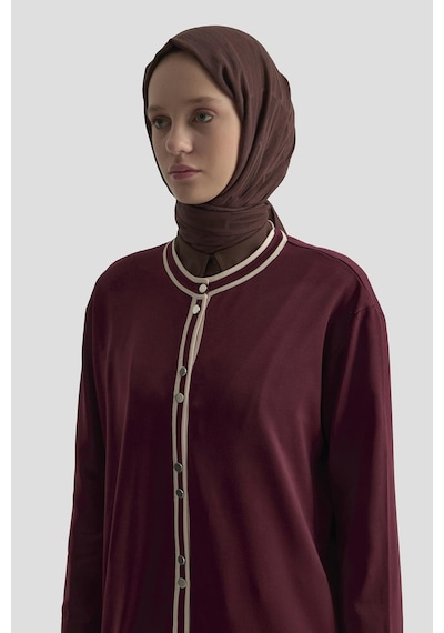 Armine Trend Biye Detaylı Triko Hırka Bordo 25kt501