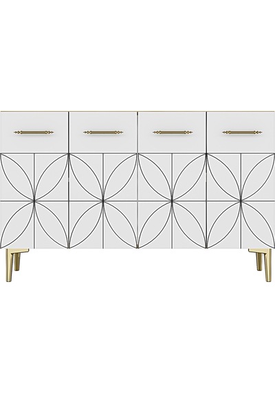 Ka1234dbg Eliz Konsol Ve Tv Sehpası Safirmeşe-beyaz-gold 120cm
