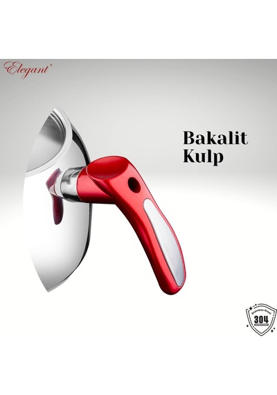 Mirage Aile Boy Bakalit Kulplu Çaydanlık Takımı - İnsörtlü Kırmızı Kırmızı