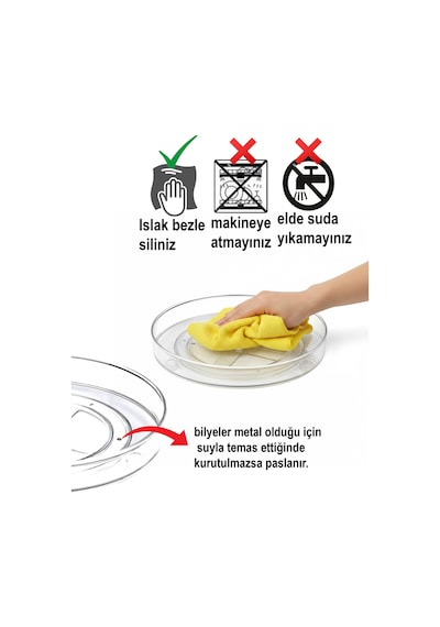 360 Derece Döner Mutfak- Dolap - Buzdolabı Düzenleyici Plastik 23 X 23 Gri Tr Diğer