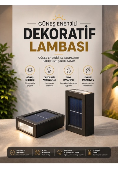 Zenvia Bahçe Aydınlatması Solar Güneş Enerjili Dekoratik Led Işıklı Lamba Znv2026