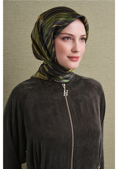 Armine Saf İpek Sura Eşarp 9616d 82 Petrol Yeşili