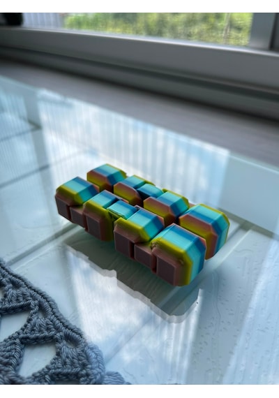Renkli Rengarenk Sonsuzluk Küpü / Fidget Cube / Stres Giderici Eklem Oyuncak 3d Üretim