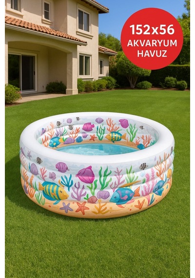 Neşeli Şişme Oyun Havuzu Yuvarlak 152x56