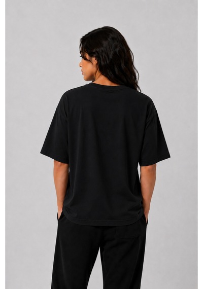 Parshey Oversize Premium Tişört 20/1 Kalın Kumaş, Unisex Street Fit Siyah