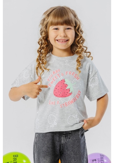 Breeze Kız Çocuk Tişört Crop Çilek & Yazı Baskılı 6-12 Yaş, Açık Gri Melanj-açık Gri Melanj Açık Gri Melanj Breeze Kız Çocuk Tişört Crop Çilek & Yazı Baskılı 6-12 Yaş, Açık Gri Melanj-açık Gri Melanj Açık Gri Melanj
