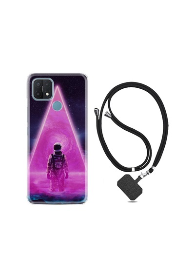 Oppo A15S Kılıf Boyun Askılı Astro Purple 1890