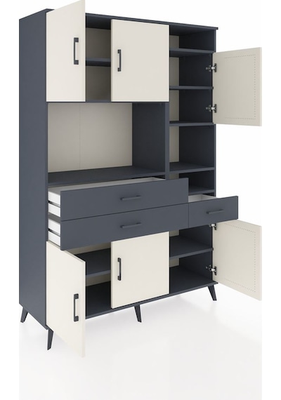 Hyperion Dolap 10 Raflı 3 Çekmeceli 6 Kapaklı 132x44x195 Antr... Antrasit Hyperion Dolap 10 Raflı 3 Çekmeceli 6 Kapaklı 132x44x195 Antr... Antrasit