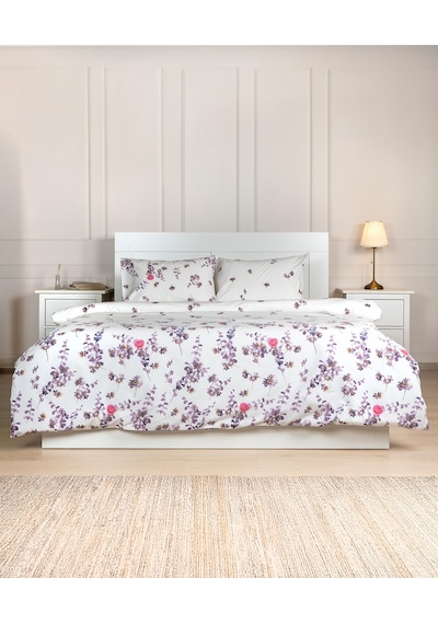 Cotton Collection Tek Kişilik Nevresim Seti Flora Renkli
