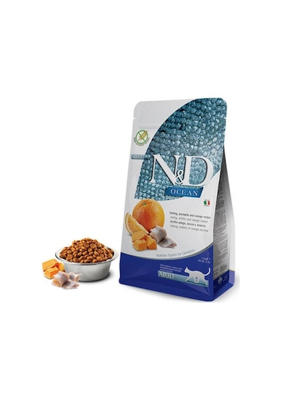 N&d Ocean Pumpkin Balkabaklı Ringa Balıklı Portakallı Tahılsız Yetişkin Kedi Maması 1,5 Kg