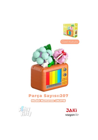 Jaki Plante Serisi Renkli Tv 207 Parça Oyucak Yapım Seti -ffjk2716