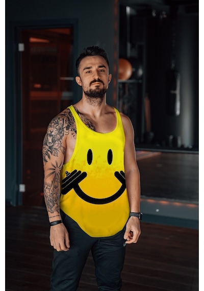 Ndrsports Fitness Atlet Tank Top Dijital Baskı (530689832) Sarı